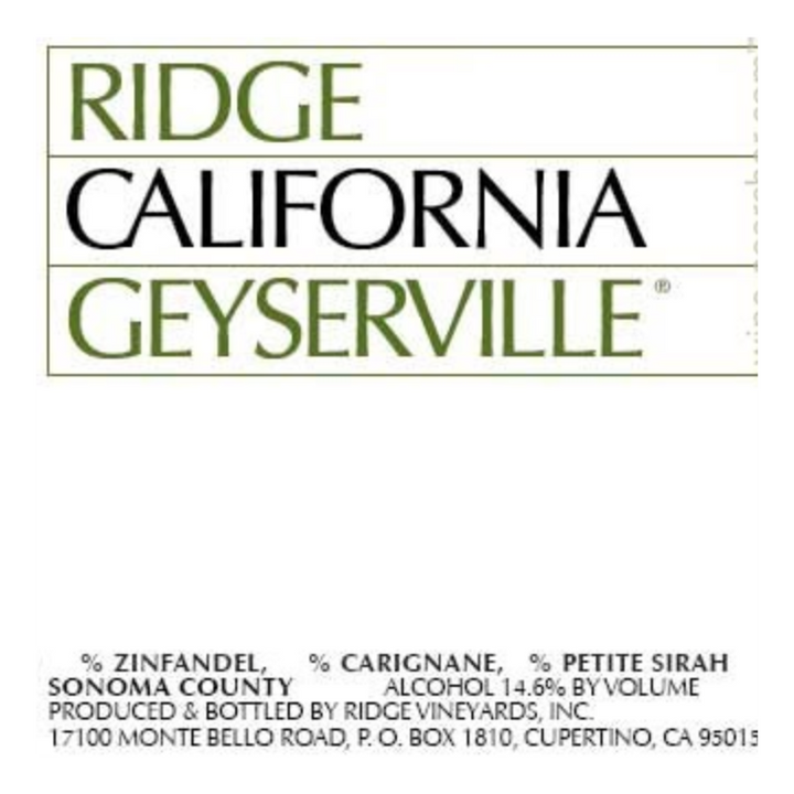 Ridge, Geyserville, Alexander Valley